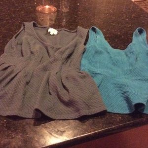 A twofer: sleeveless peplum tops